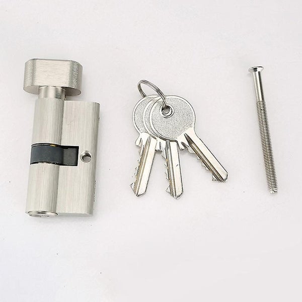 Knob Lock Cylinder 30x30 Mm For Exterior/entrance Door 4 Pins 3 Keys Nickel Carousel 1