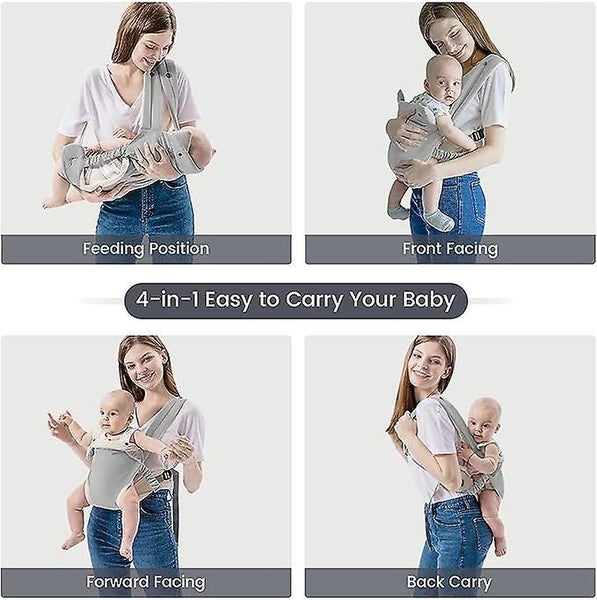 Baby Strap Grey With Pockets Four In One Easy To Wear Ergonomically Adju Carousel 2