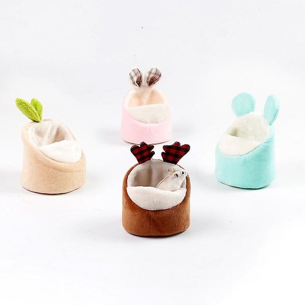 Set Of 4 Guinea Pig Bedwarm Hamster Bed Cozy Pet House With Soft Detachable C Carousel 1