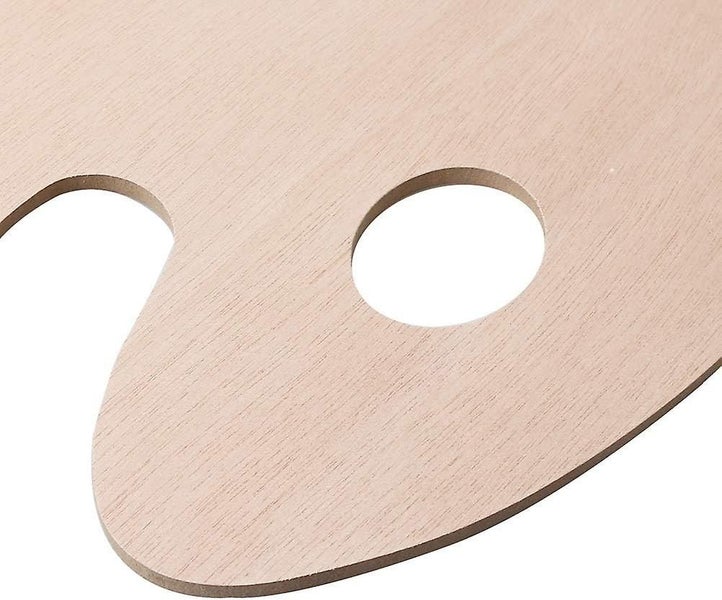 1 X Wooden Palette With Thumb Holes For Oil Acrylic And Watercolor Paints 30063617471999874112