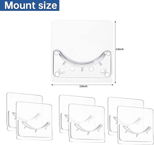 6pcs Adhesive Curtain Rod Holder Bath Curtain Rod Pole Holder Wall Mounted Tow Carousel 2