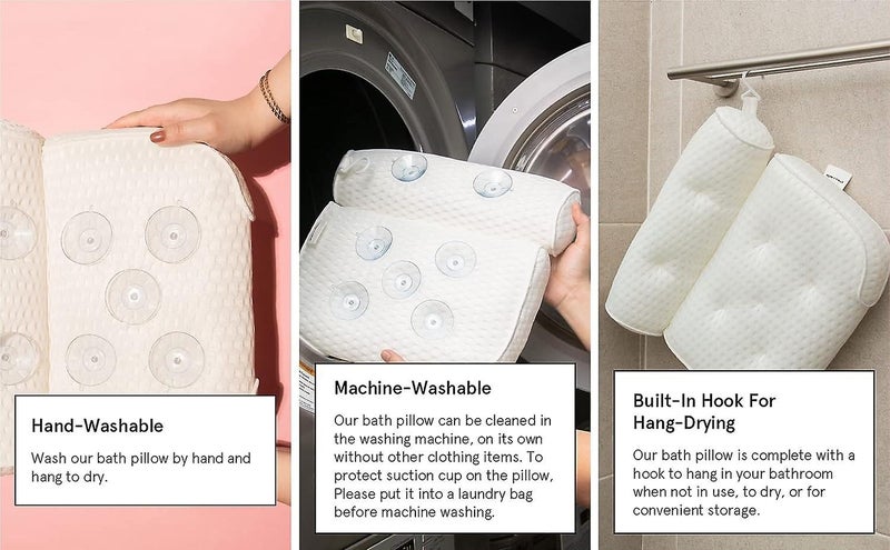 Bath Pillow For Bathtub Bath Headrest For Neck Support Comfort And Relaxati Carousel 5