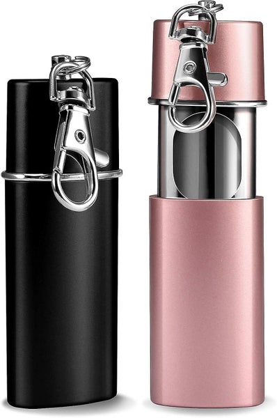 2 Pack black+pink Cigarette Pocket Ashtrays Smell Proof Travel Ashtray Yosem Carousel 1