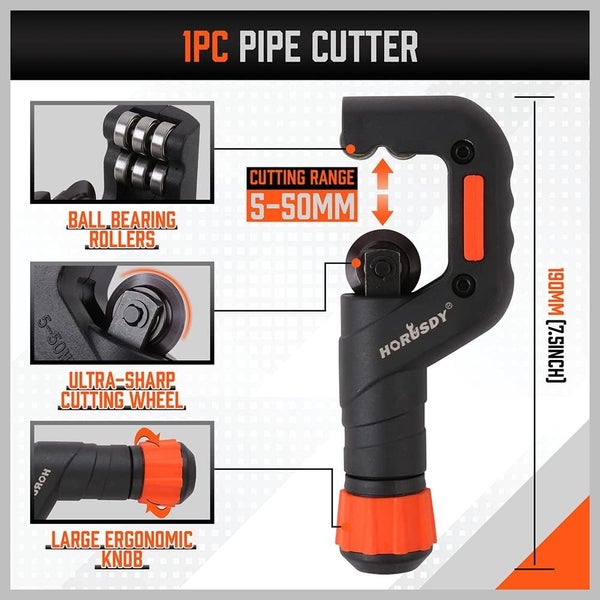 3PCS TUBING CUTTER SET WITH 3/16" TO 2" OUTER DIAMETER HEAVY DUTY Carousel 2