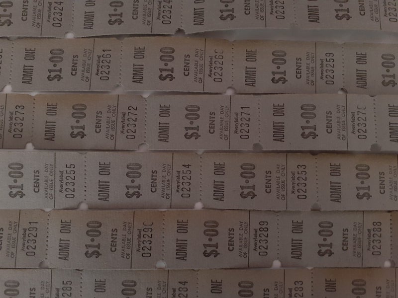 $1 Grey Admit One Authentic Old Vintage Tickets - Great Ephemera for Journals Carousel 1
