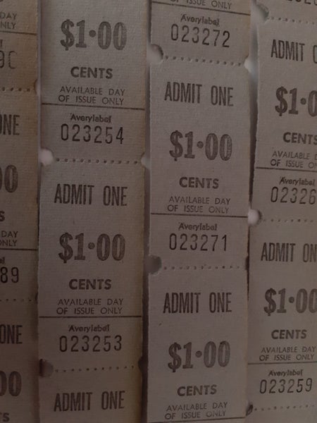 $1 Grey Admit One Authentic Old Vintage Tickets - Great Ephemera for Journals Carousel 2
