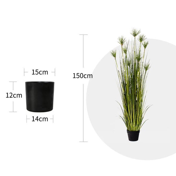 SOGA 150cm Cyperus Papyrus Plant Tree Artificial Green Grass, Home Or Office ... Carousel 2