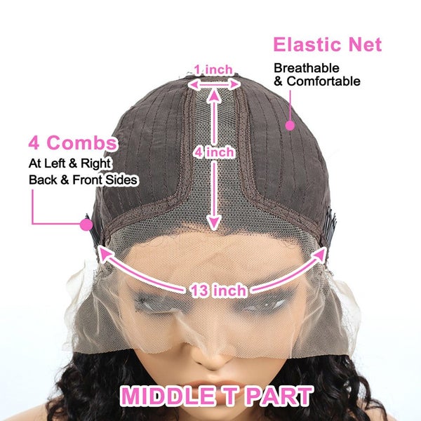 Brazilian Front Human Hair Short Bob Wig Pre Plucked Natural Color 4x4 Part L... Carousel 9