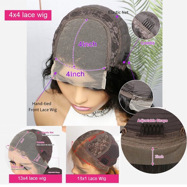 Bone Straight Front Wigs For Women Short Bob 13x4 HD Lace Frontal Glueless Wi... Carousel 1