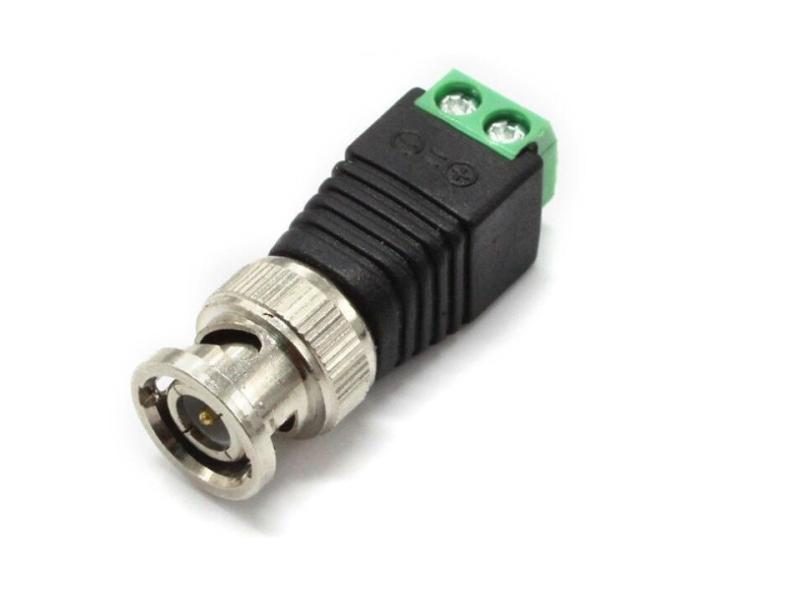 10pcs Male Metal BNC Connector DC Connector Plug Screw Terminal UTP Video Balun Carousel 1
