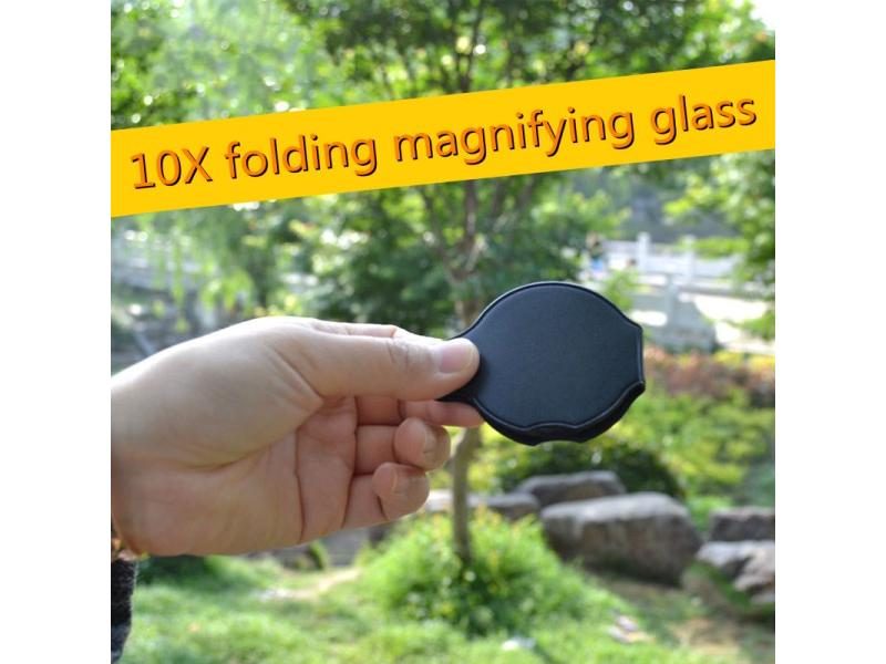 Portable 10X Folding Pocket Magnifying Glass For Jewelry Appreciation Carousel 1