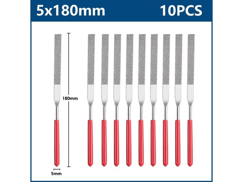 XCAN Diamond File Set 3x140mm 5x180mm For Stone Glass Metal Carving Carousel 1