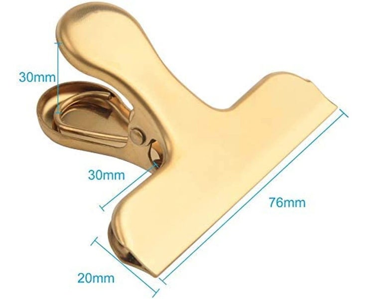 Chip Bag Clips, 8 Pack Large Golden Stainless Steel Air Tight Bag Clip Carousel 2