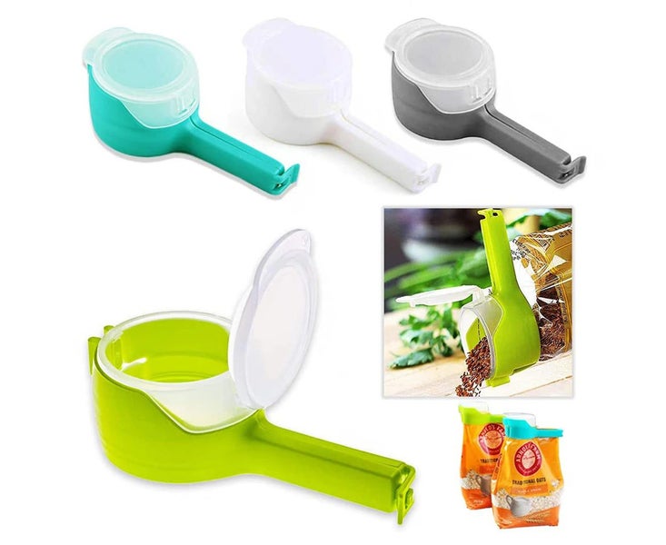 4Pcs Plastic Food Bag Cap Kitchen Storage Preserve Sealing Bag Clip Carousel 1