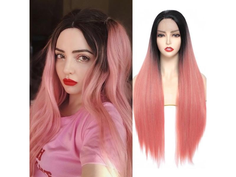 X-TRESS Synthetic Lace Front Wigs For Women Black Color