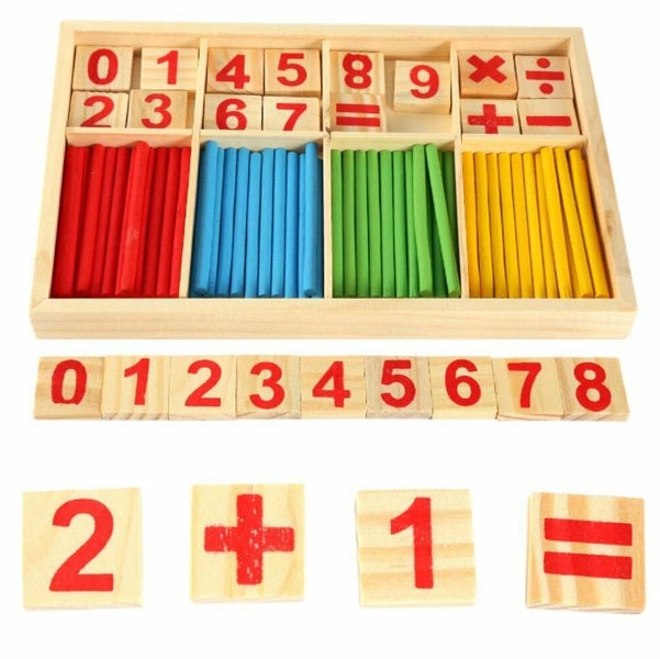 Education Toys Wooden Counting Sticks Preschool Math Number Learning Game Carousel 1