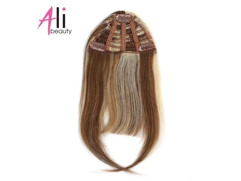 Human Hair Bangs Brazilian Machine Made Remy Fringe Hair Extensions 3 Clips In Carousel 1