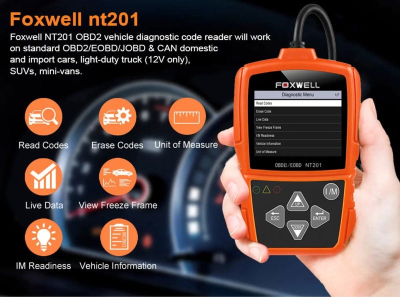 Foxwell NT201 OBD2 Auto Scanner Automotive OBD Code Reader Carousel 2