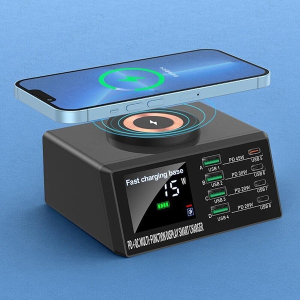 New 8 Ports Multi USB C Charger Type C PD Fast Charging Station Wireless Charger62863233392769111