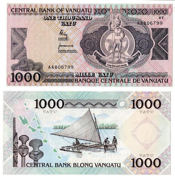 VANUATU 1982 1000 Vatu banknote (CENTRAL BANK) UNC Carousel 1