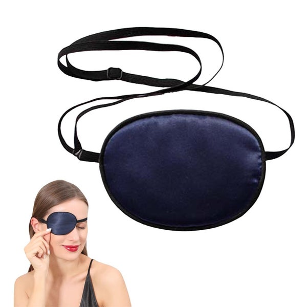 Single Eye Mask Silk Soft Eye Patches for Adults Kids Left Right Eye-Blue Carousel 1