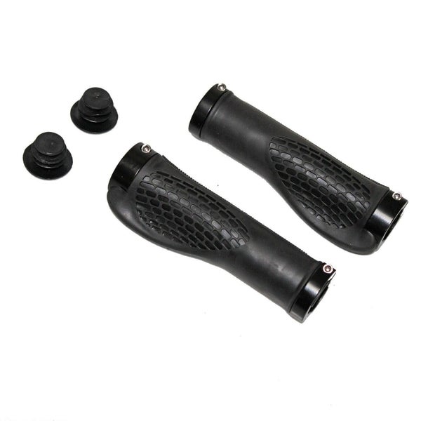 1 Pair Ergonomic MTB Mountain Bike Bicycle Handlebar Hand Bar End Grips Rubber Carousel 1