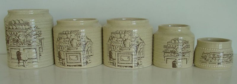 Crown Lynn Set of 5 Kitchen Container Carousel 1