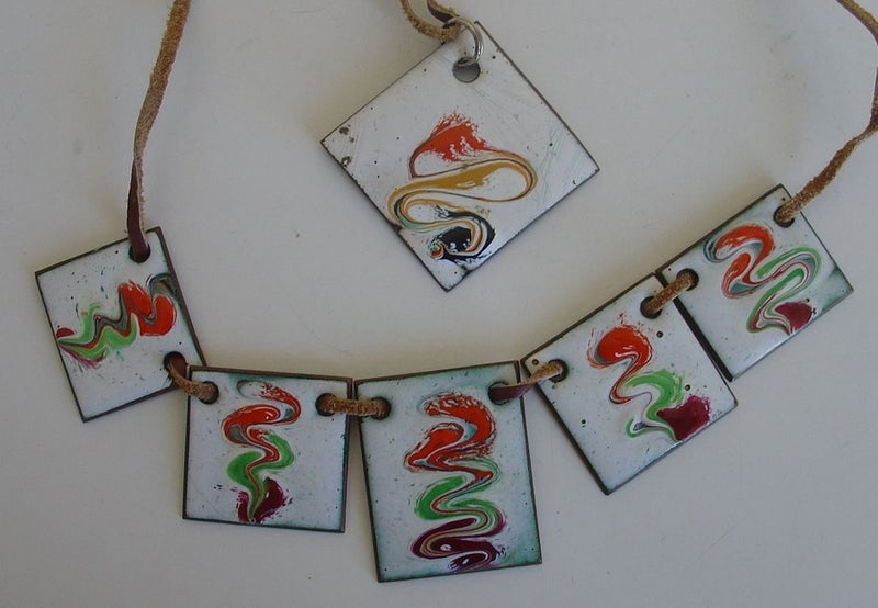 Vintage Retro Mid Century Enamel Copper Jewellery Carousel 1