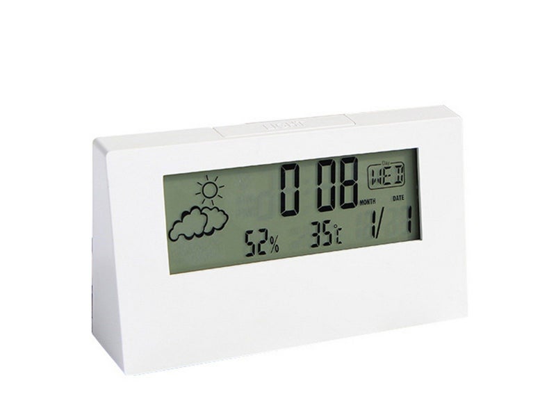 Digital Alarm Clock Desktop Clock with Temperature Humidity Alarm Clock Luminous Carousel 2