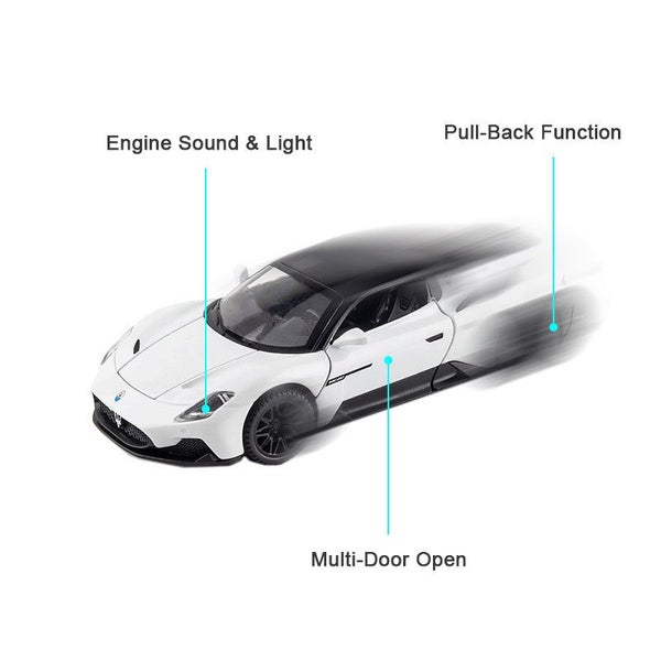 1:32 MC20 Car Model with Pull-Back Functionality Sound Light Effects -White Carousel 3
