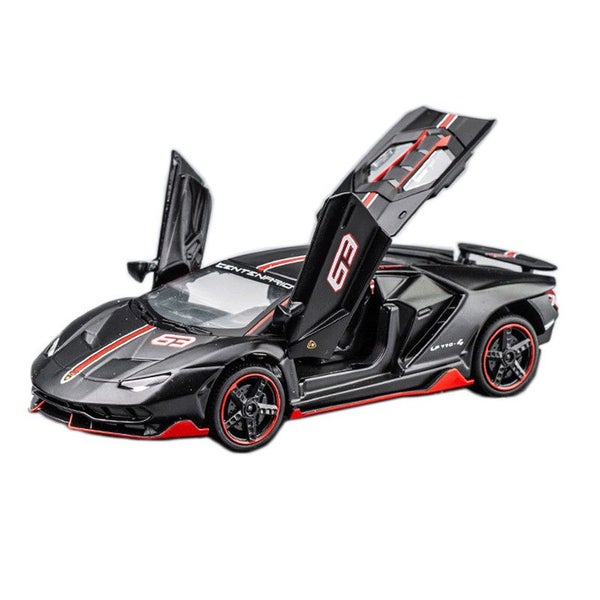 1:32 LP770 Car Model with Pull-Back Sound Light Effects -BlackRed Carousel 1