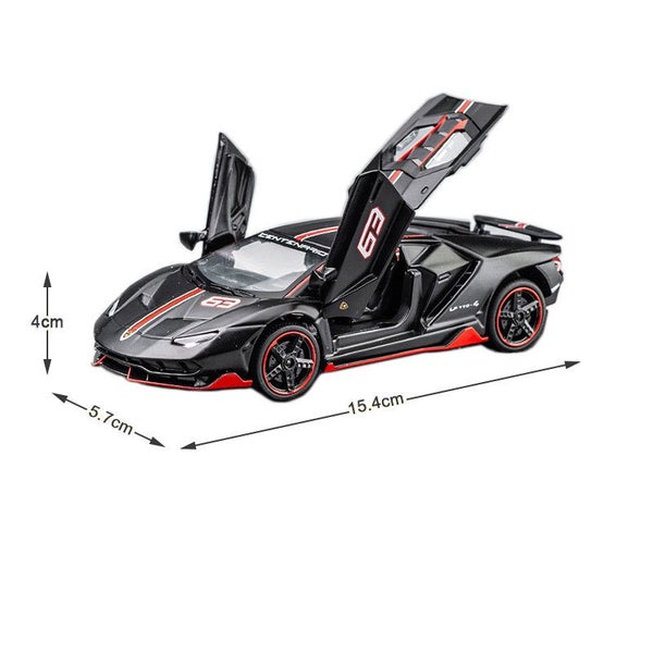 1:32 LP770 Car Model with Pull-Back Sound Light Effects -BlackRed Carousel 2