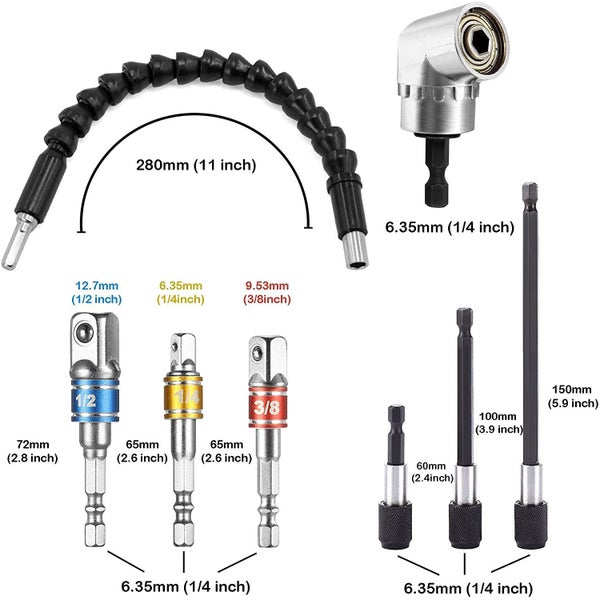 Brand New Flexible Drill Bit Extension Set 105 Angle Drill Socket *Clearance* Carousel 2