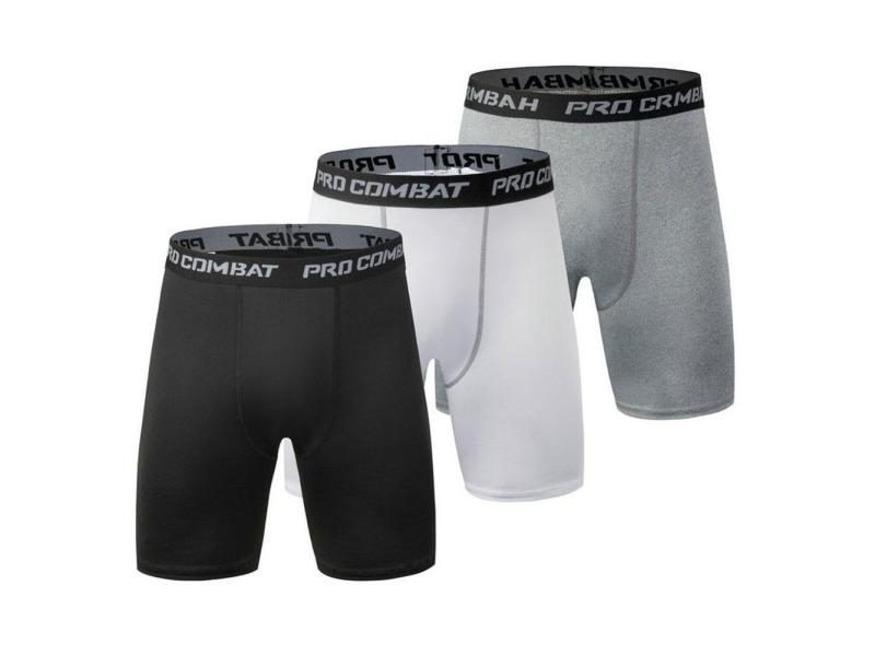 Men Fitness Quick-Drying Tight Shorts Elastic Compression Leggings Training Carousel 1