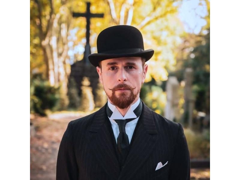 Wool Bowler Hat Luxury Felt Billycock Hats For Men With Belt Rolled Brim Carousel 1