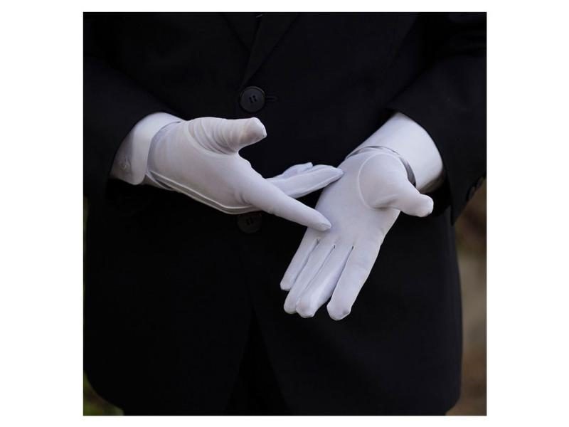 1Pair White Formal Gloves Tuxedo Honor Guard Parade Inspection Collection Serve Carousel 1