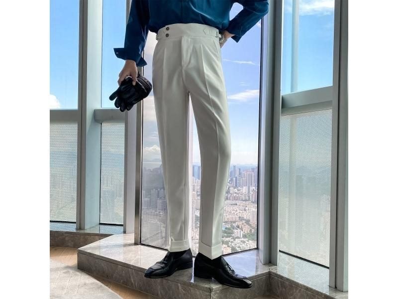 Fall Men's Business Dress Pants Solid Color Temperament Trousers British Casual Carousel 2
