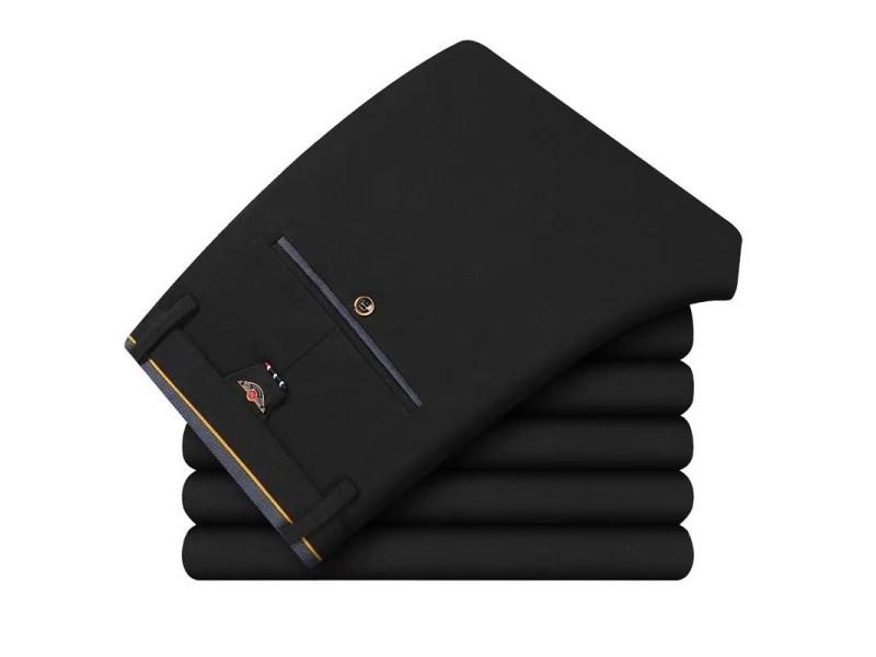 Men's High Stretch Formal Suit Pants Slim Fit Black Blue Carousel 2