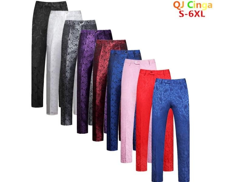 Blue Men Suit Pants Business Office Trousers Big Size Slacks S-6XL Carousel 2