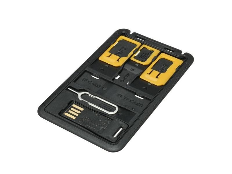 Credit Card Size Slim SIM Adapter Kit With TF Card Reader Pin Carousel 2
