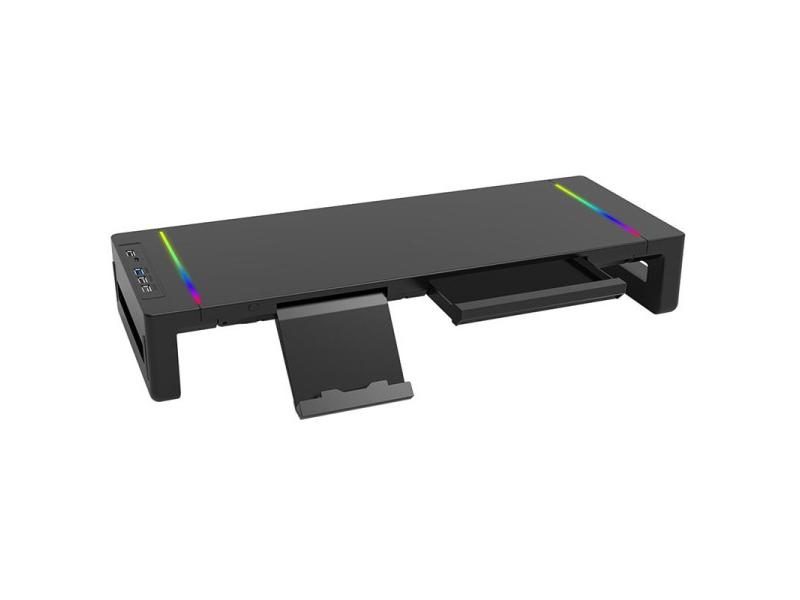 Multi-Function RGB Computer Monitor Stands Foldable With USB3.0 Port Keyboard Carousel 1