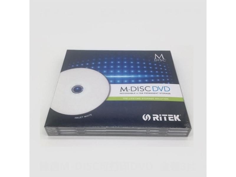 6Pcs Ritek MDisc M-Disc DVD R 4.7GB Lifetime Archival Injet Printable 4X Carousel 1