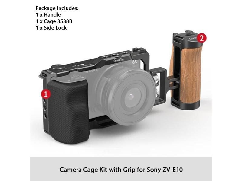 SmallRig Camera Cage With Silicone Handle Arca Plate For Sony ZVE10 3538 Carousel 1