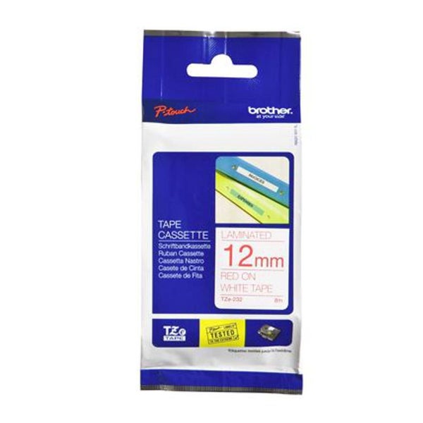 Brother 12mm Tape - Red On White (BCL137) Carousel 1