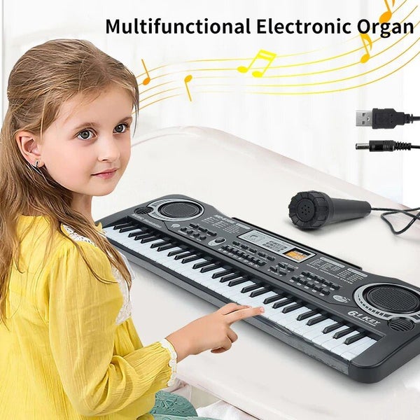 Microphone, Kids Keyboard Beginners Electronic Piano with 61 Keys Music Toy K... Carousel 6