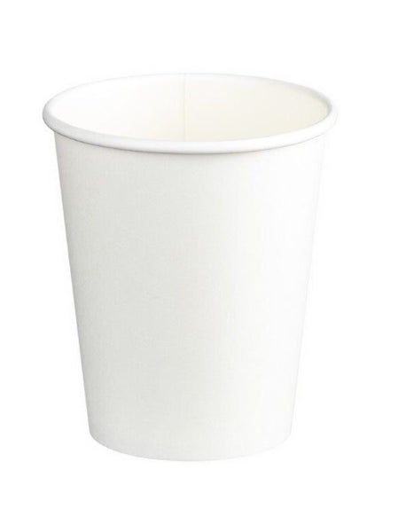 Single Wall PE Paper Cups, White, 8oz, 80mm Diameter, 280ml x 1000's pack Carousel 1