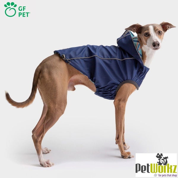 DOG COAT GF REVERSIBLE RAINCOAT 46cm 9-18kg NAVY Carousel 1