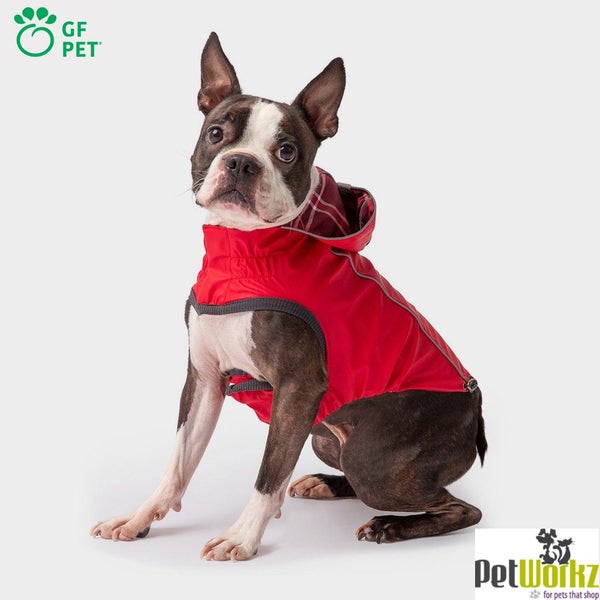 DOG COAT GF REVERSIBLE RAINCOAT 61cm 23-32kg RED Carousel 2