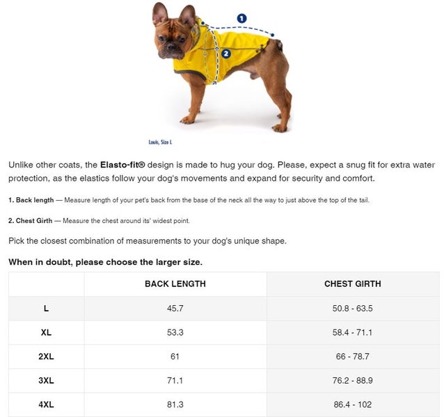 DOG COAT GF REVERSIBLE RAINCOAT 71cm 27-45kg YELLOW Carousel 9