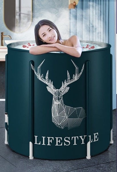 Foldable Portable Bathtub | Hot SPA Tub for Indoor or Outdoor 70 cm--with lid Carousel 1
